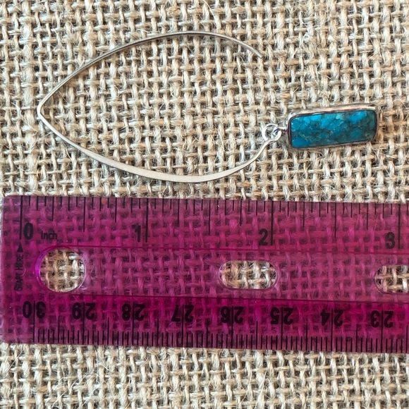 Silpada Turquoise Drop Sterling Threader Earrings - Picture 6 of 6